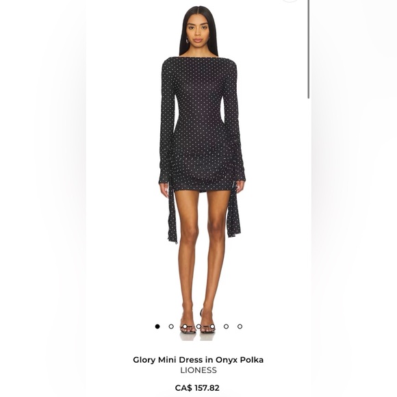 Lioness Dresses & Skirts - Lioness Onyx Polka Dot Long-Sleeve Mini Dress